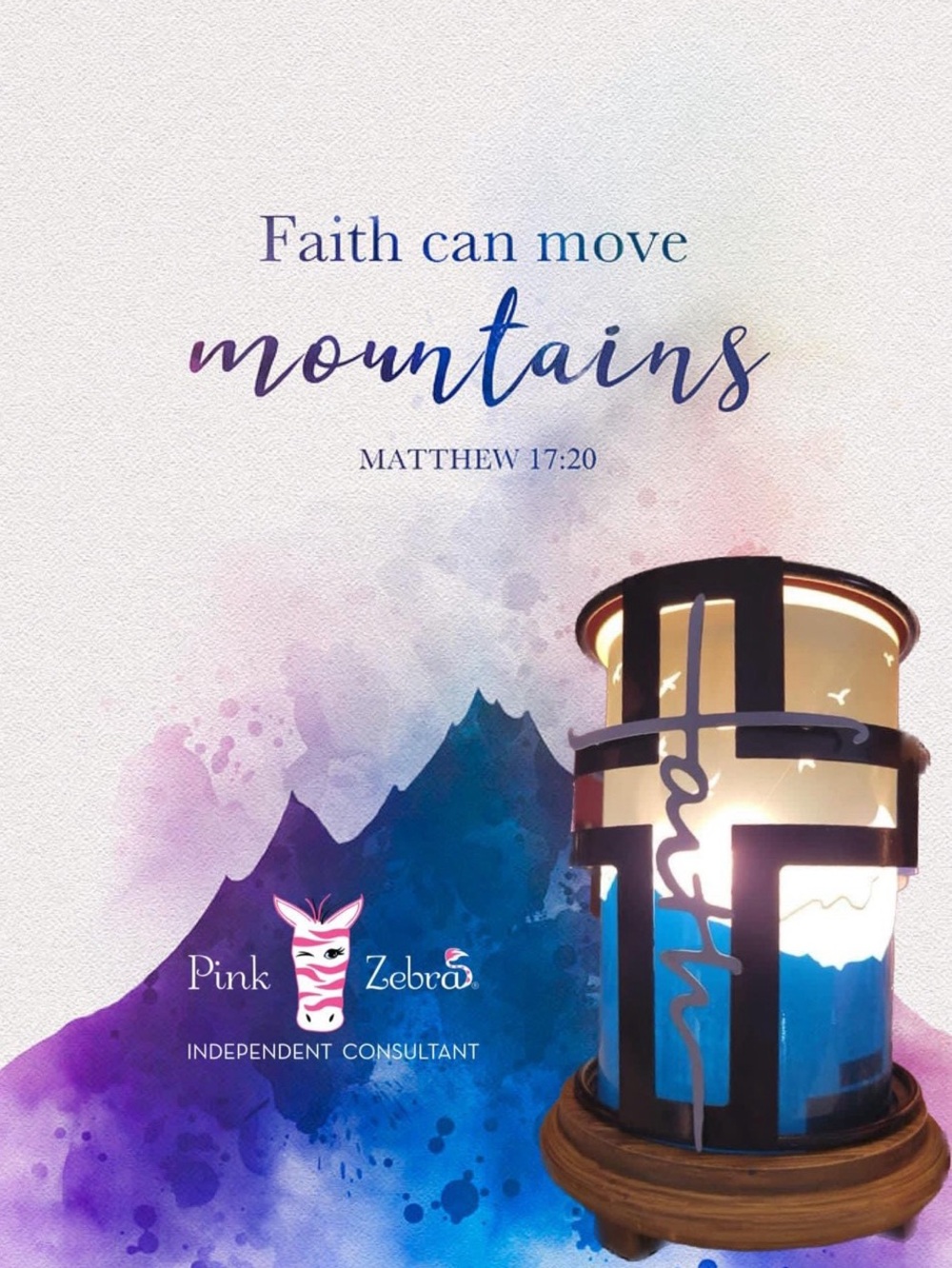 Pink Zebra Blue “Faith” Simmering Light Shade